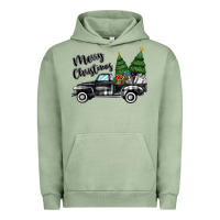 Pigment Oil Green merry christmas truck Urban Hoodie - MaliasSmallBusiness