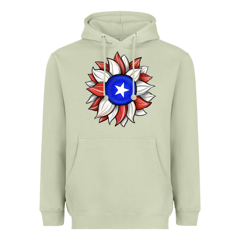Sunflower Puerto Rico Flag Heavyweight Hoodie by JahusDesignShop | Teevron
