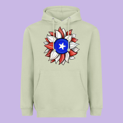 Sunflower Puerto Rico Flag Heavyweight Hoodie Designed By Jahusdesignshop
