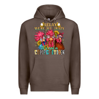 Coffee relax were all crazy its not a competition nca Premium Hoodie - NancyCooperArtShop