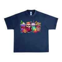 Navy dia de los muertos coffee cups Urban Heavy Tee - texasbilliewilder