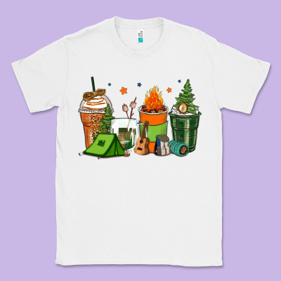 Camping Coffee Cups Classic Tee Designed By Zillion Design Studio