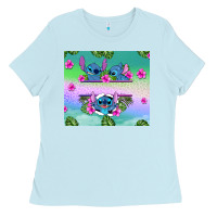 Baby Blue custom name stitch Ladies Tee - AdoDesignShop