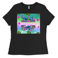 Black custom name stitch Ladies Tee - AdoDesignShop