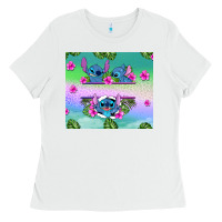 White custom name stitch Ladies Tee - AdoDesignShop