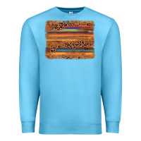 Ocean Blue leopard serape background Premium Sweatshirt - AdoDesignShop