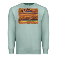 Seafoam leopard serape background Premium Sweatshirt - AdoDesignShop