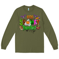 Army Green one spooky teacher Long Sleeve Tee - Zillion Design Studio