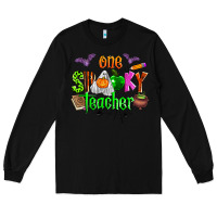 Black one spooky teacher Long Sleeve Tee - Zillion Design Studio
