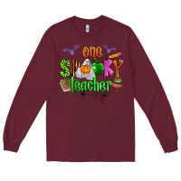 Burgundy one spooky teacher Long Sleeve Tee - Zillion Design Studio