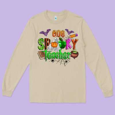 One Spooky Teacher Long Sleeve Tee Designed By Zillion Design Studio