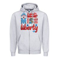 Heather Grey little miss liberty Zipper Hoodie - HRA Design Shop