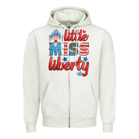 Oatmeal Heather little miss liberty Zipper Hoodie - HRA Design Shop