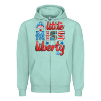Seafoam little miss liberty Zipper Hoodie - HRA Design Shop