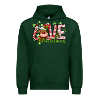 Forest Green love christmas deer Urban Hoodie - MaliasSmallBusiness