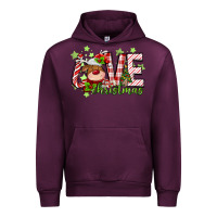Mauve Wine love christmas deer Urban Hoodie - MaliasSmallBusiness