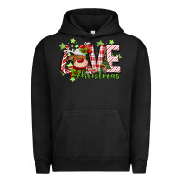 Pigment Black love christmas deer Urban Hoodie - MaliasSmallBusiness