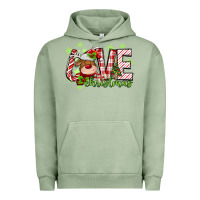 Pigment Oil Green love christmas deer Urban Hoodie - MaliasSmallBusiness