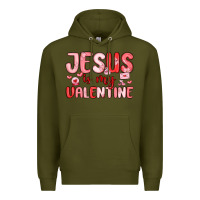 Army Green jesus is my valentine Premium Hoodie - MaliasSmallBusiness