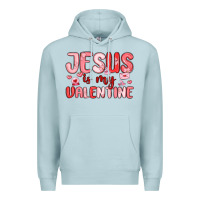 Blue Mist jesus is my valentine Premium Hoodie - MaliasSmallBusiness