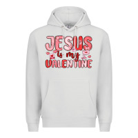 Dove Grey jesus is my valentine Premium Hoodie - MaliasSmallBusiness