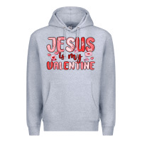 Heather Grey jesus is my valentine Premium Hoodie - MaliasSmallBusiness
