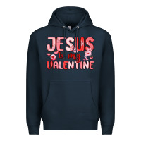 Navy jesus is my valentine Premium Hoodie - MaliasSmallBusiness
