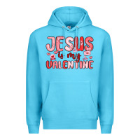 Ocean Blue jesus is my valentine Premium Hoodie - MaliasSmallBusiness