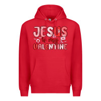 Red jesus is my valentine Premium Hoodie - MaliasSmallBusiness