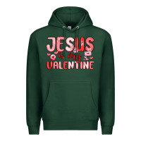 Sports Green jesus is my valentine Premium Hoodie - MaliasSmallBusiness