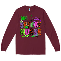 Burgundy one spooky nurse Long Sleeve Tee - Zillion Design Studio