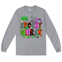 Heather Grey one spooky nurse Long Sleeve Tee - Zillion Design Studio