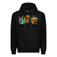 Black peace love jesus Premium Hoodie - AdoDesignShop