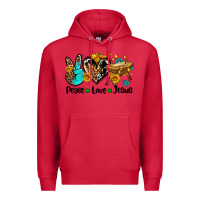 Cardinal peace love jesus Premium Hoodie - AdoDesignShop