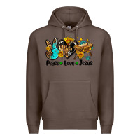 Coffee peace love jesus Premium Hoodie - AdoDesignShop