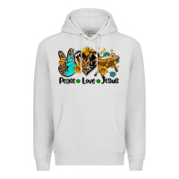 Dove Grey peace love jesus Premium Hoodie - AdoDesignShop