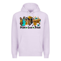 Lilac peace love jesus Premium Hoodie - AdoDesignShop