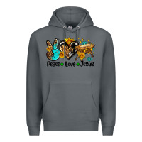 Rock peace love jesus Premium Hoodie - AdoDesignShop