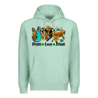Seafoam peace love jesus Premium Hoodie - AdoDesignShop
