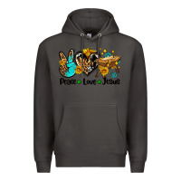 Smoke peace love jesus Premium Hoodie - AdoDesignShop