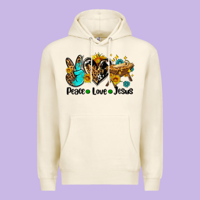 Peace Love Jesus Premium Hoodie Designed By Adodesignshop