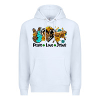 White peace love jesus Premium Hoodie - AdoDesignShop