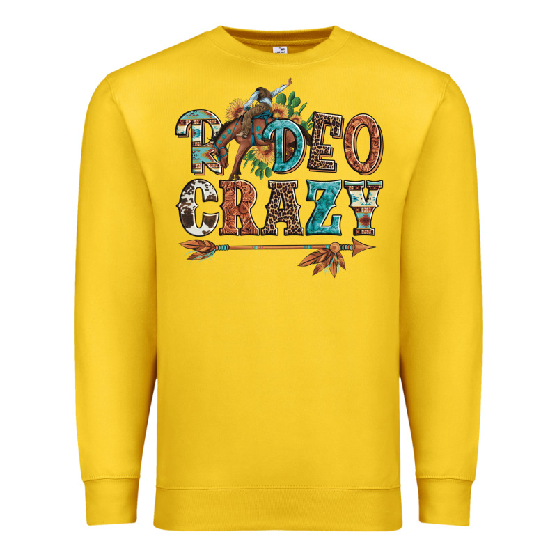 Rodeo Crazy Bucking Bronco Cowboy Premium Sweatshirt by Artiststas | Teevron