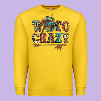 Rodeo Crazy Bucking Bronco Cowboy Premium Sweatshirt Designed By Artiststas