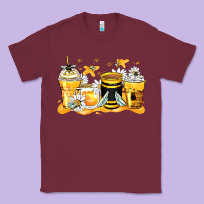 Bumble Bee Coffee Cups Classic Tee Designed By Zillion Design Studio