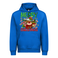 Cobalt merry christmas deer Urban Hoodie - MaliasSmallBusiness