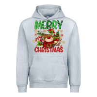 Heather Grey merry christmas deer Urban Hoodie - MaliasSmallBusiness