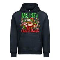 Navy merry christmas deer Urban Hoodie - MaliasSmallBusiness