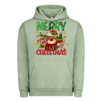 Pigment Oil Green merry christmas deer Urban Hoodie - MaliasSmallBusiness