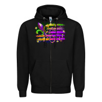 Black mardi gras flag Zipper Hoodie - RacoonDesign